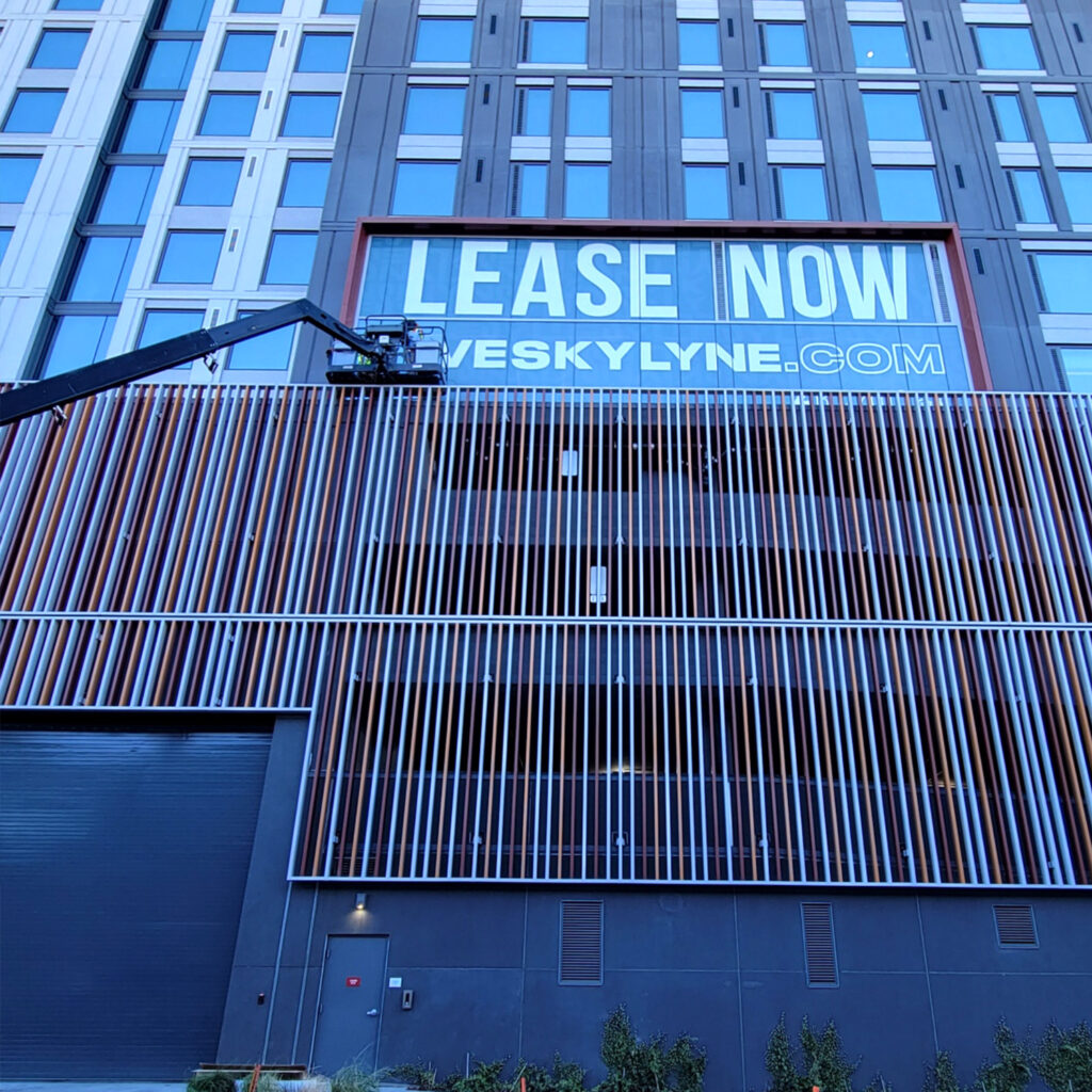 The Waymark - VisualPro Custom Graphics. The VisualPro team used perforated window vinyl to create this large graphic,