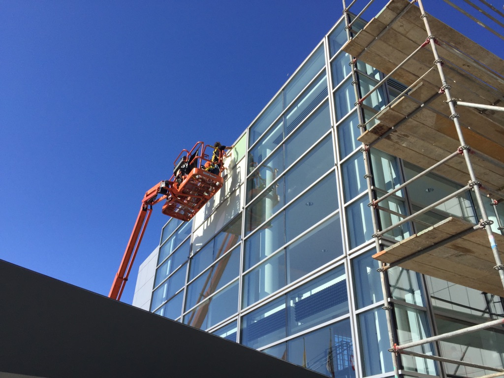 VisualPro installed large custom graphics for an Apple Event in San Francisco.