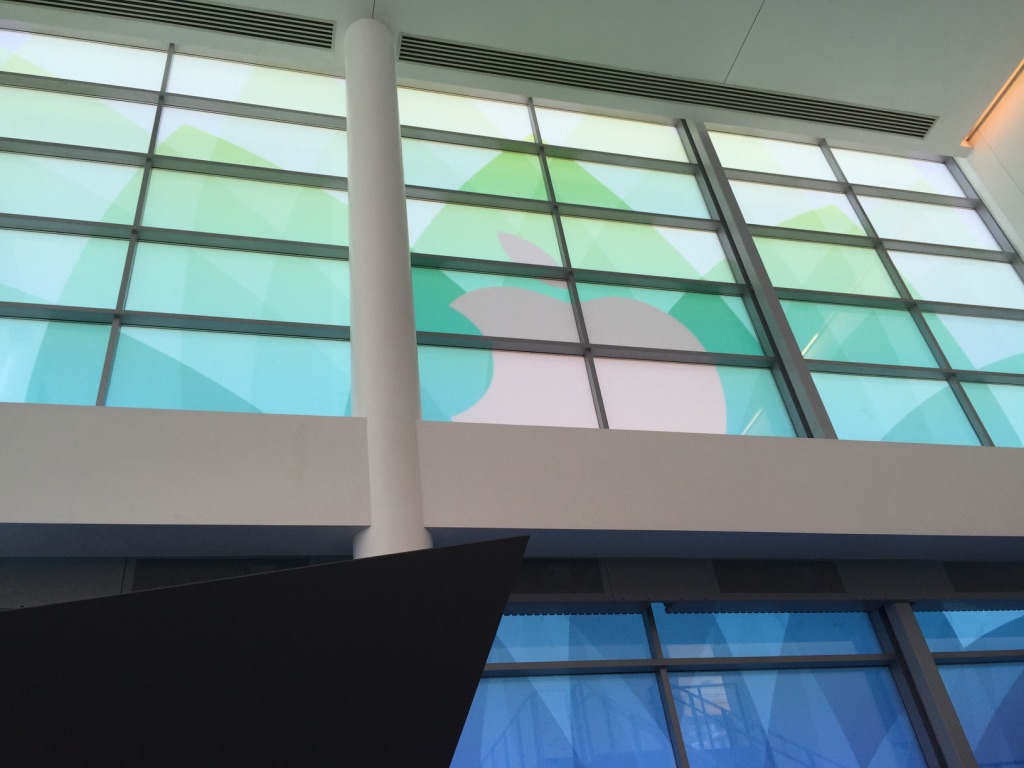 VisualPro installed large custom graphics for an Apple Event in San Francisco.