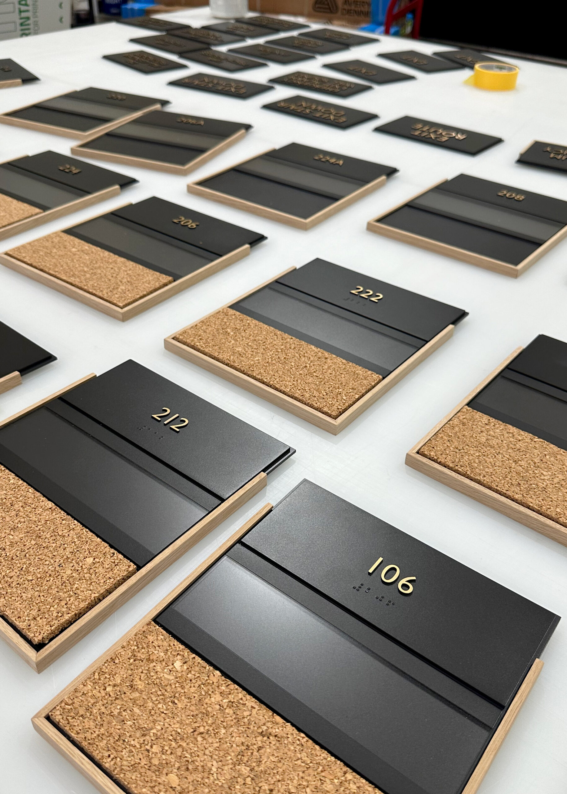 ADA signage installed throughout Stanford’s DAAAS department. Designed and produced by our team.