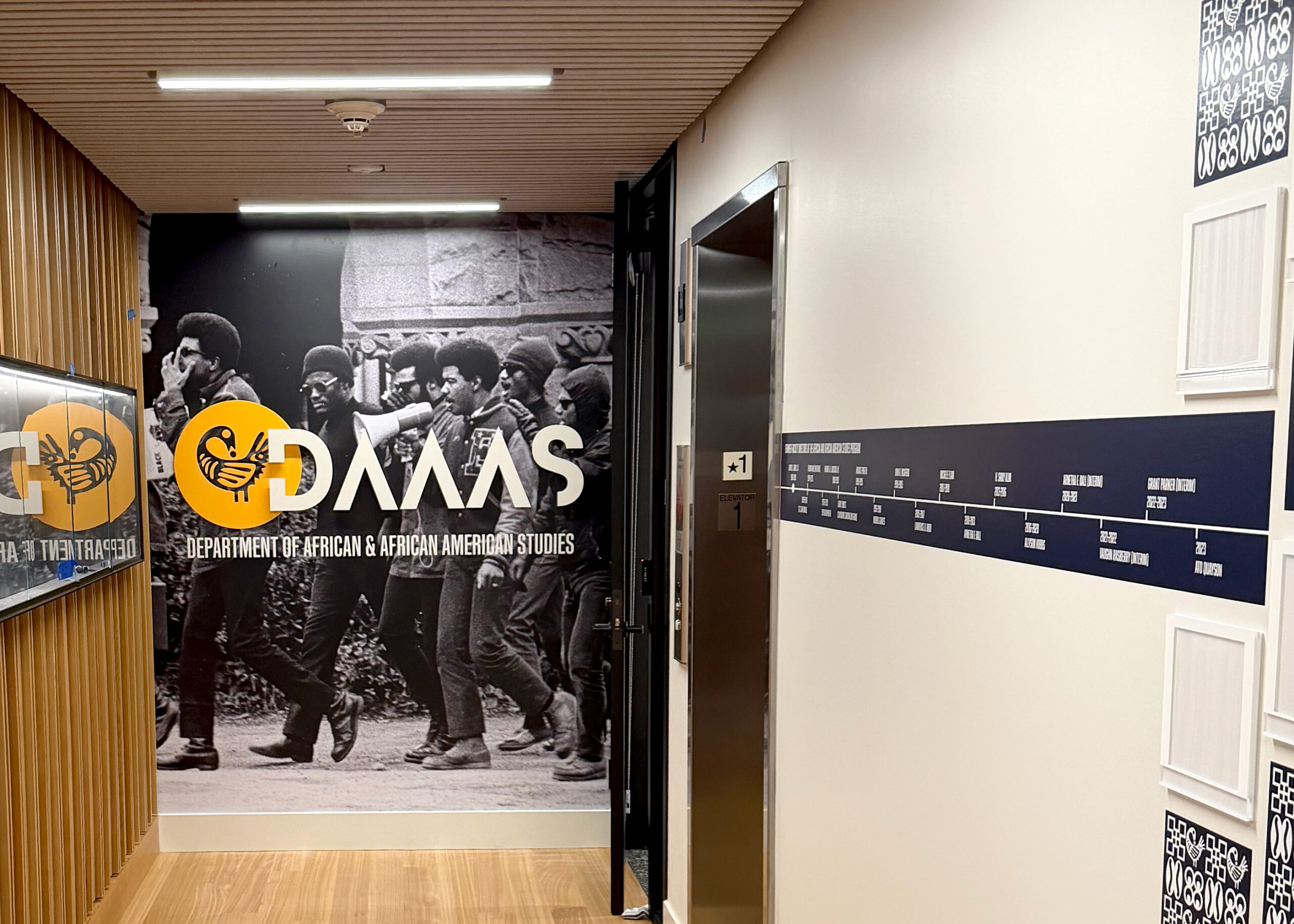 Coordinated signage elements creating a cohesive visual experience.