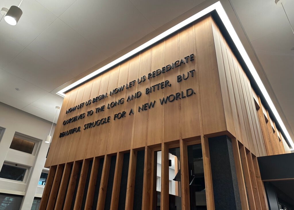 Custom 3D lettering, designed and installed by VisualPro.